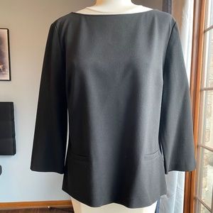 Classic Stretch Pullover Dress Top with Front Pockets and 3/4 Sleeves